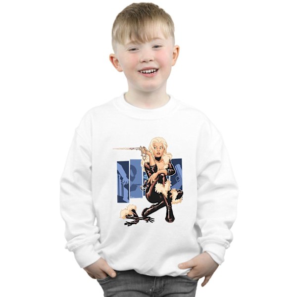 Marvel Boys Black Cat Cover Sweatshirt 5-6 år Vit White 5-6 Years