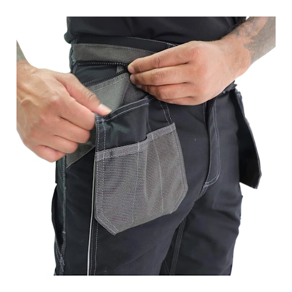 Lee Cooper Herr Cargo Byxor med Reflekterande Kant 30R Svart Black 30R