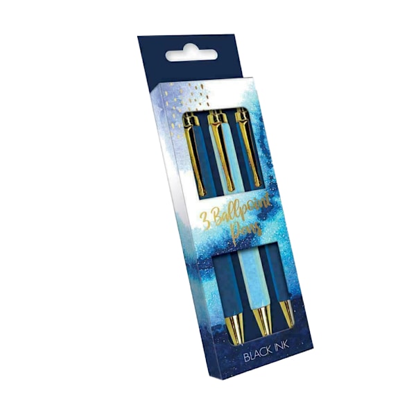 The Design Group Retractable Pen (3-pack) One Size Blå/Guld Blue/Gold One Size
