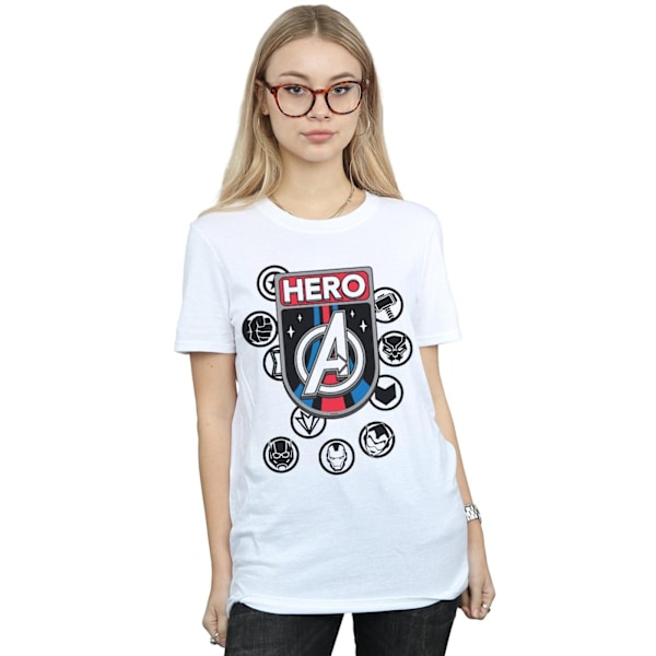 Marvel Womens/Ladies Hero Badge Bomull Boyfriend T-Shirt M Vit White M