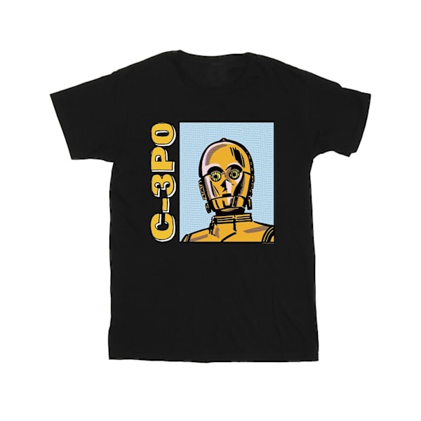 Star Wars Boys C3PO Line Art T-Shirt 12-13 år Svart Black 12-13 Years