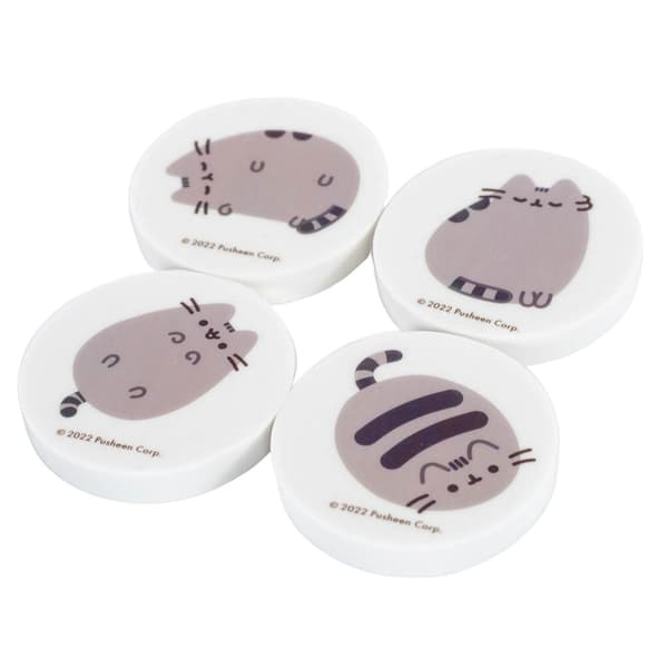 Pusheen Tryckta Suddgummin (4-pack) One Size Vit/Grå White/Grey One Size