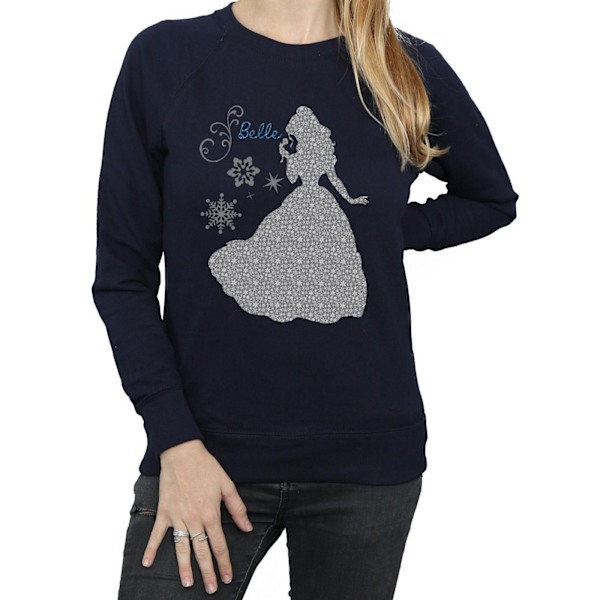 Disney Princess Dam/Damer Belle Jul Silhouette Sweatshirt Navy Blue L