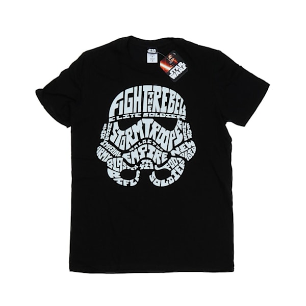 Star Wars Stormtrooper Text Head T-shirt för män, M, svart Black M