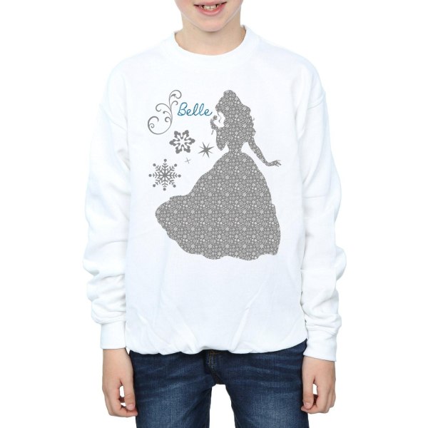 Disney Princess Boys Belle Christmas Silhouette Sweatshirt 7-8 White 7-8 Years