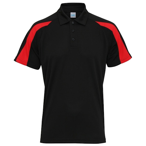 AWDis Cool Herr Kontrast Polotröja XXL Jet Black/Fire Red Jet Black/Fire Red XXL