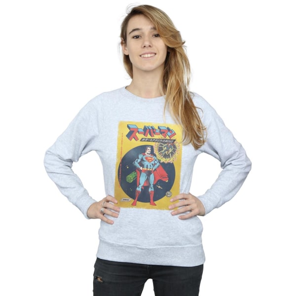 DC Comics Dam/Ladies Superman International Cover Sweatshirt Heather Grey L