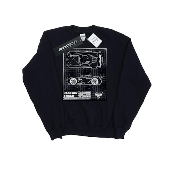 Disney Dam/Damer Cars Jackson Storm Blueprint Sweatshirt L Black L