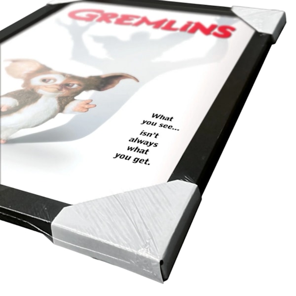 Gremlins What You See inramad affisch 45cm x 35cm Vit/Svart/Röd White/Black/Red 45cm x 35cm