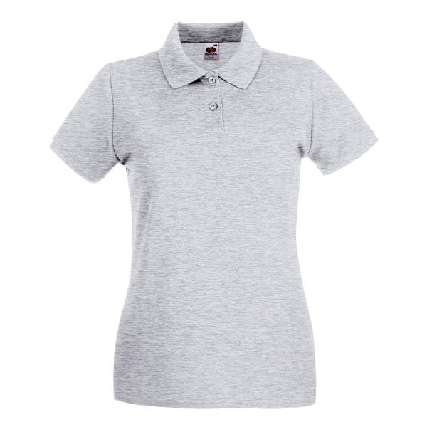 Fruit of the Loom Dam/Damer Premium Fitted Kortärmad Polo Heather Grey XL