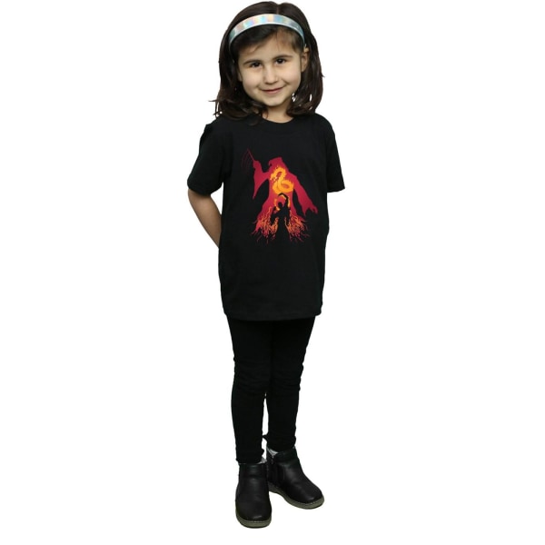 Harry Potter T-shirt i bomull med Dumbledore-silhuett för flickor 12-13 år Black 12-13 Years