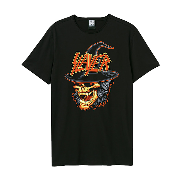 Amplified Unisex Adult Skull Slayer Bomull Halloween T-Shirt XS Black XS