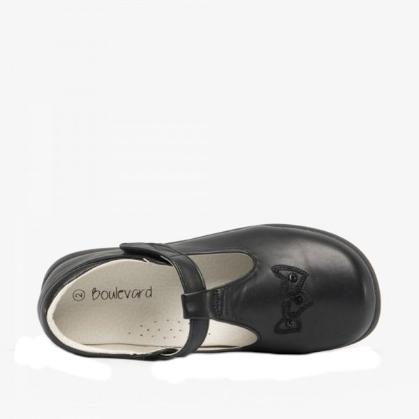 Boulevard flickor kardborre T-bar skor 1 UK svart matt Black Matt 1 UK