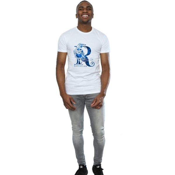 Harry Potter T-shirt Ravenclaw Raven för män, S, vit White S