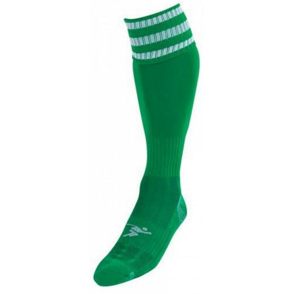 Precision Barn/Barn 3 Ränder Pro Fotbollsstrumpor 3 UK-6 UK Green/White 3 UK-6 UK