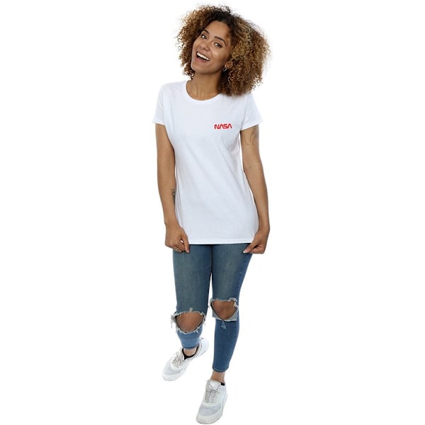 NASA Dam/Kvinnor Modern Logo Bomull T-shirt L Vit/Röd White/Red L