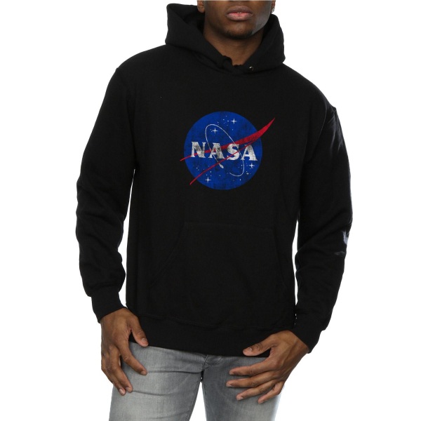 NASA Herr Insignia Logotyp Hoodie XXL Svart Black XXL