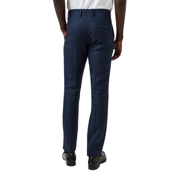 Without Prejudice Herr Linne Smala Sommarbyxor 38R Marinblå Navy 38R
