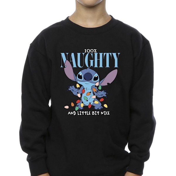 Disney Boys Lilo & Stitch Naughty & Nice Sweatshirt 7-8 år B Black 7-8 Years