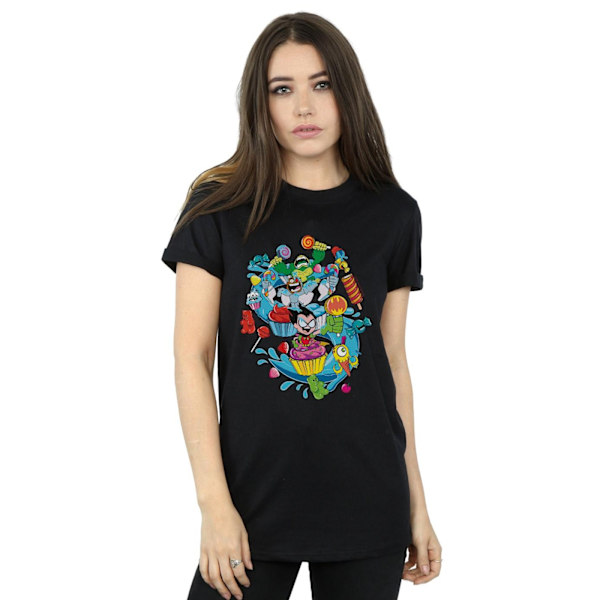 DC Comics Dam/Damer Teen Titans Go Candy Mania Bomull Boyfriend T-Shirt Black 3XL