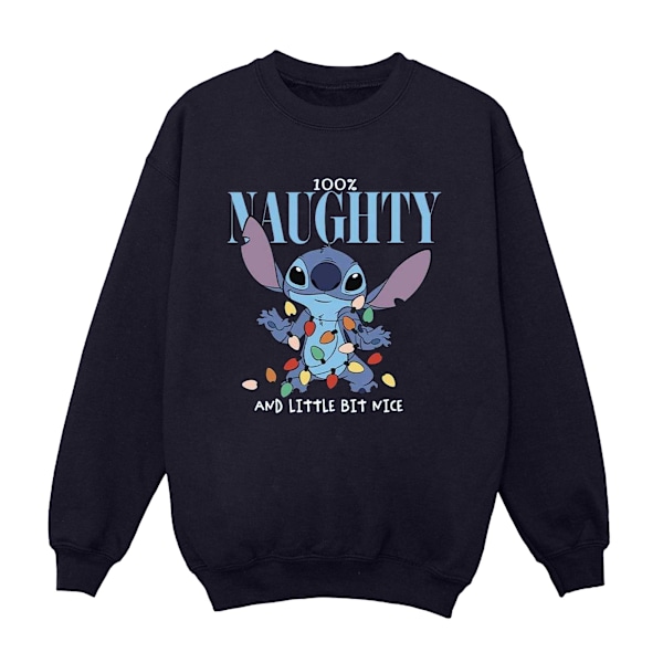 Disney Herr Lilo & Stitch Naughty & Nice Sweatshirt M Marinblå Navy Blue M