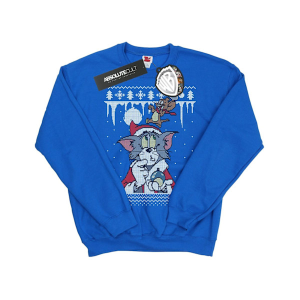 Tom And Jerry Pojkar Jul Fair Isle Sweatshirt 12-13 År R Royal Blue 12-13 Years