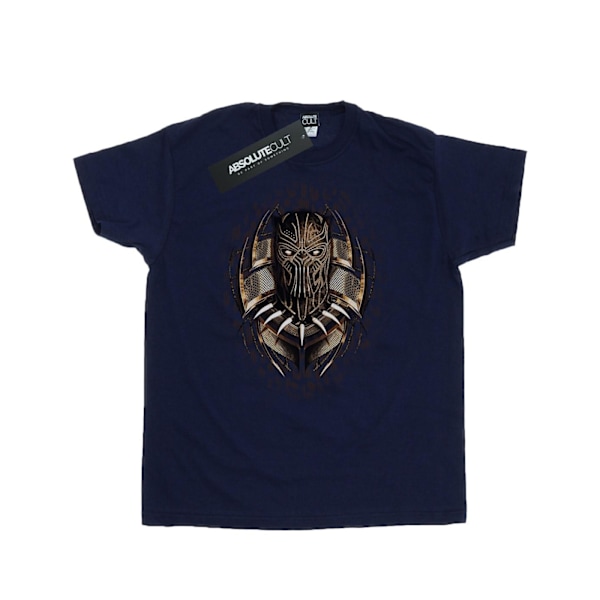 Marvel Mens Black Panther Gold Killmonger T-Shirt L Marinblå Navy Blue L