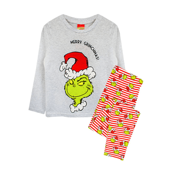 The Grinch Boys Merry Grinchmas Lång Pyjamas Set 5-6 År Grå/ Grey/Red 5-6 Years