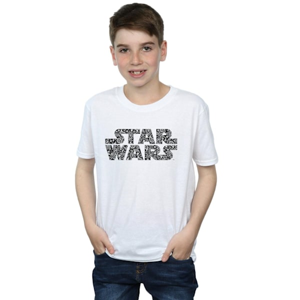 Star Wars Paisley Logo T-shirt för pojkar 12-13 år Vit White 12-13 Years
