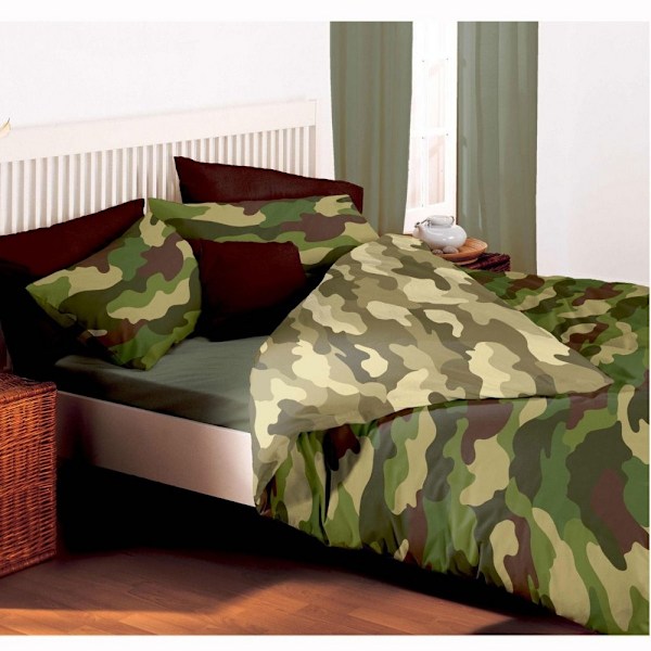 Bedding & Beyond Camo Påslakan Set Dubbel Khaki Grön Khaki Green Double