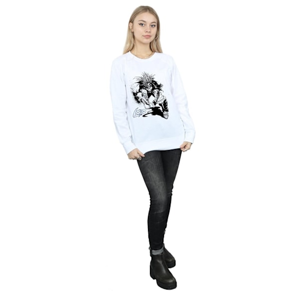 DC Comics Dam/Kvinnor Lobo Skiss Sweatshirt XL Vit White XL