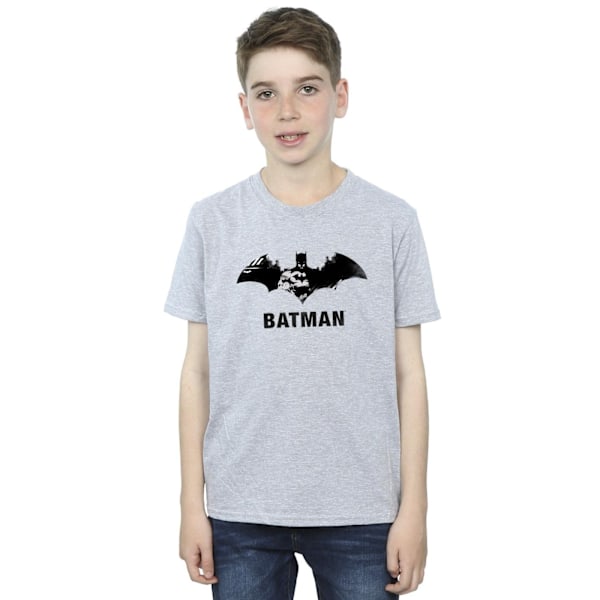 DC Comics Boys Batman Black Stare Logo T-Shirt 7-8 år Sport Sports Grey 7-8 Years