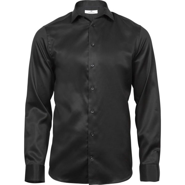 Tee Jays Mens Luxury Slim Fit Långärmad Oxford Skjorta XL Svart Black XL