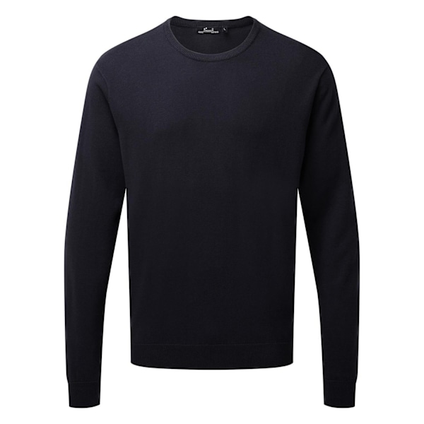 Premier Herr Knitted Cotton Crew Neck Sweatshirt XS Marinblå Navy XS