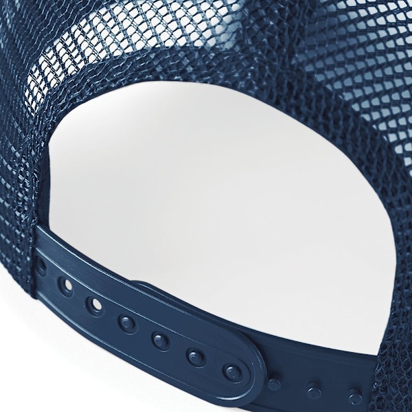 Beechfield Herr Halv Mesh Trucker Cap / Huvudbonad (2-pack) På French Navy/White One Size