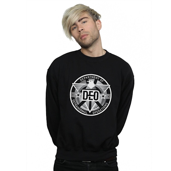 DC Comics Mens Supergirl TV Series Deo Crest Sweatshirt XL Svart Black XL