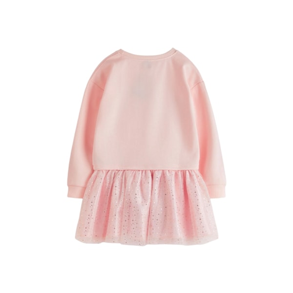 Disney Princess Girls Logo Glitter Casual Dress 6-7 år Rosa Pink 6-7 Years
