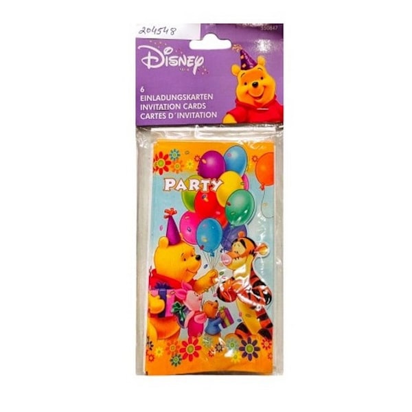 Winnie the Pooh-inbjudningar (6-pack) En storlek Flerfärgad Multicoloured One Size