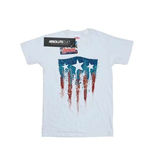 Marvel Boys Captain America Flag Shield T-Shirt 9-11 år Vit White 9-11 Years