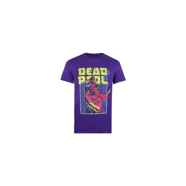 Deadpool Herr 90-tals T-shirt L Lila/Gul/Röd Purple/Yellow/Red L