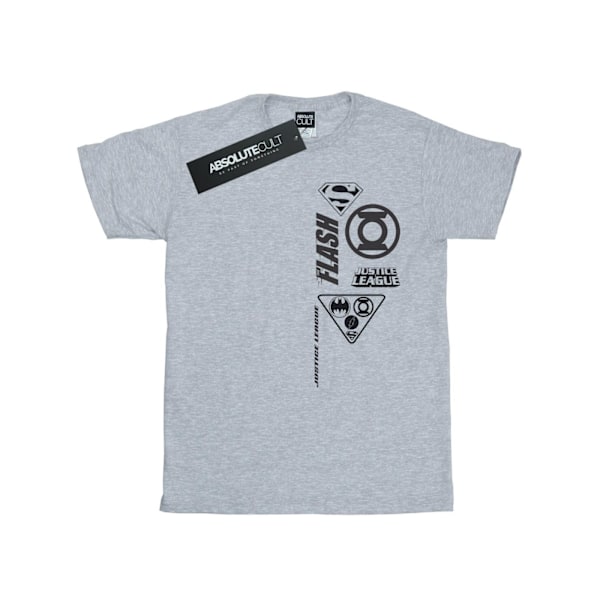 DC Comics Boys Justice League Chest Icons T-Shirt 7-8 år Spo Sports Grey 7-8 Years