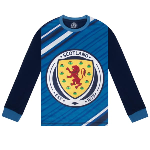 Scottish FA Pojkar McTominay 4 Sublimering Lång Pyjamas Set 7-8 År Navy Blue 7-8 Years