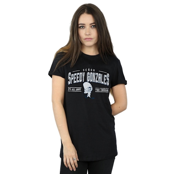 Looney Tunes Dam/Damer Speedy Gonzales Allt Om Ost Bomull Boyfriend T-Shirt XXL Svart Black XXL