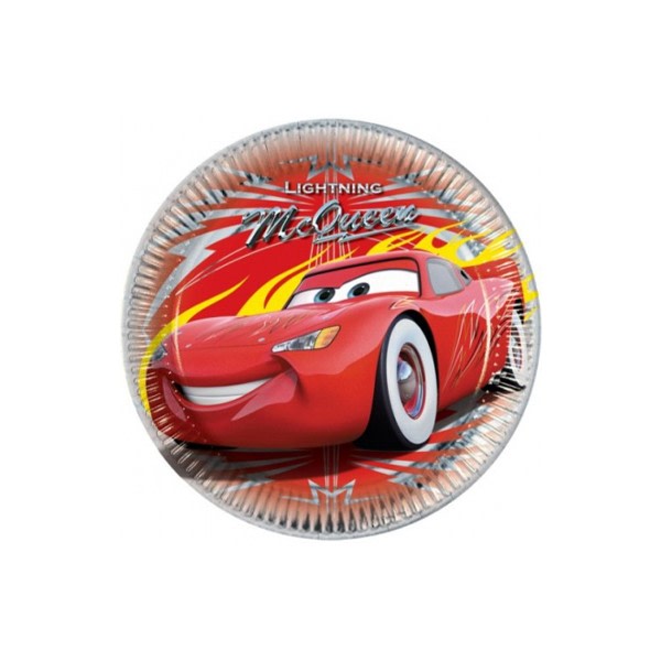 Bilar Lightning McQueen engångsplattor (paket med 8) One Size R Red/Grey One Size