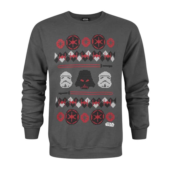 Star Wars Herr Darth Vader Fair Isle Jultröja M Kolgrå Charcoal M