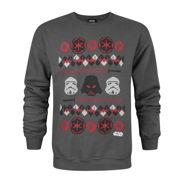 Star Wars Herr Darth Vader Fair Isle Jultröja S Kolgrå Charcoal S