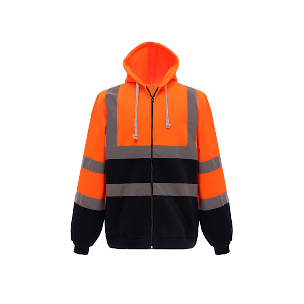 Yoko Hi-Vis Full Zip Hoodie L Orange/Navy för män Orange/Navy L