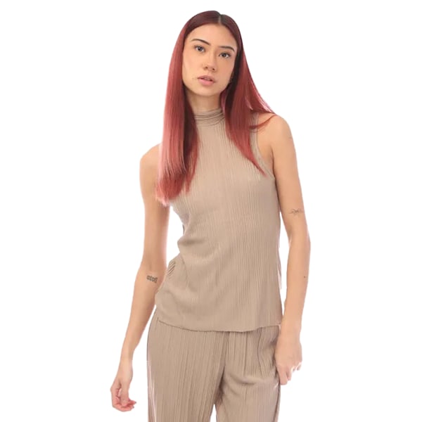 Vero Moda Dam/Dam Cira Plissé Linne 16 UK Mink Mink 16 UK