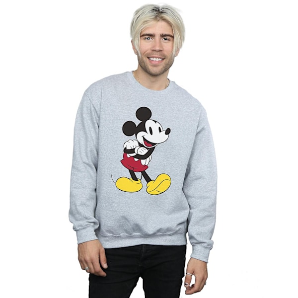 Disney Classic Mickey Mouse Sweatshirt L Sports Grey för män Sports Grey L