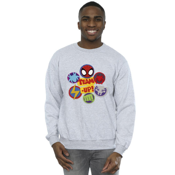 Marvel Mens Spidey And His Amazing Friends Team Up Sweatshirt 3 Sports Grey 3XL